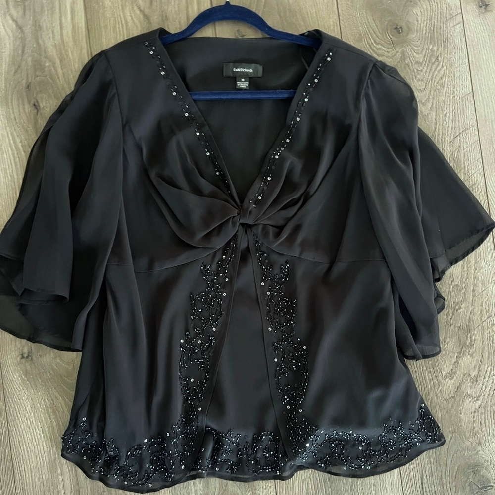 RM Richards Flutter Sleeve Sequin Blouse – Size 18